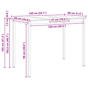 Barbord Naturfärg 110 x 55 x 105 cm Massiv furu
