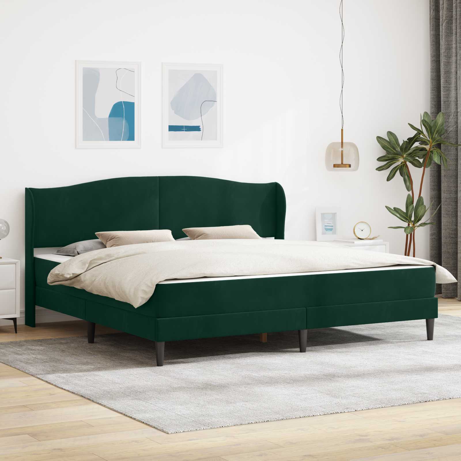 Sängram med huvudgavel Svart 180 x 200 cm Sammet