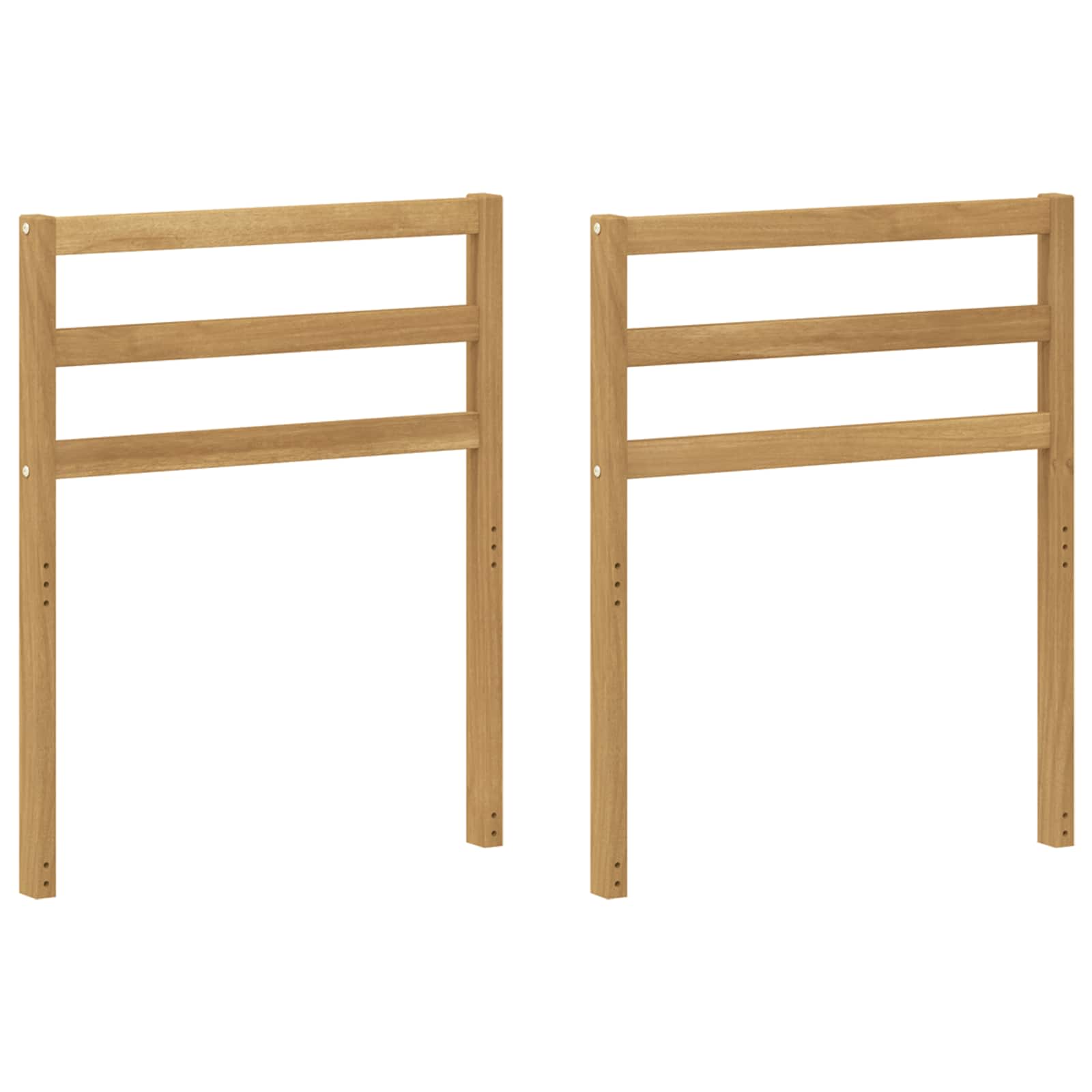 Armstöd Moduler 2 pcs Vit 59 x 4 x 73 cm Massivt Akaciaträ