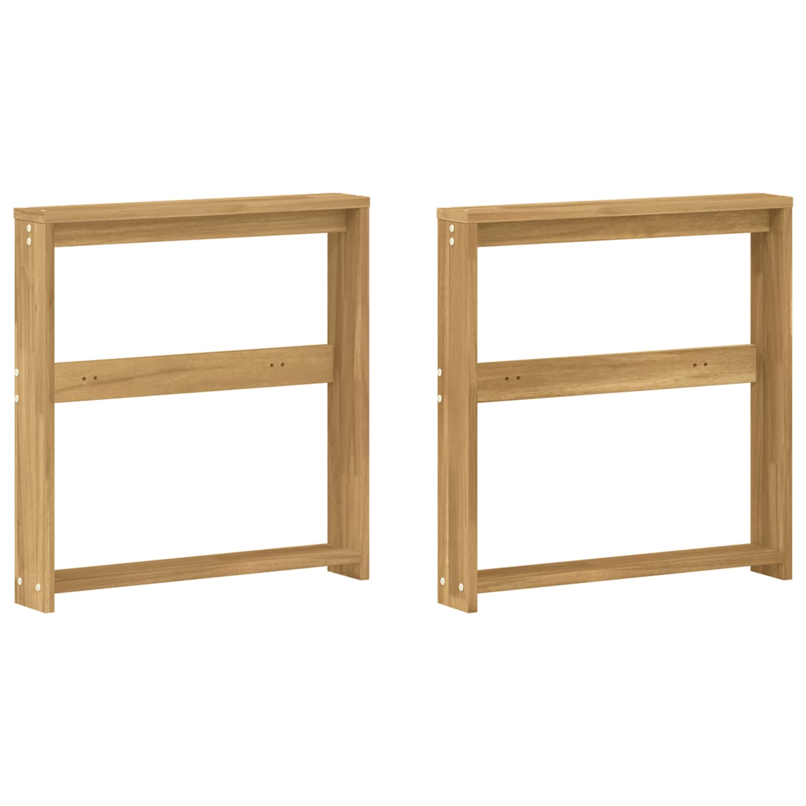Armstödmodul 2 pcs Vit 58,5 x 10 x 61 cm Massivt Akaciaträ