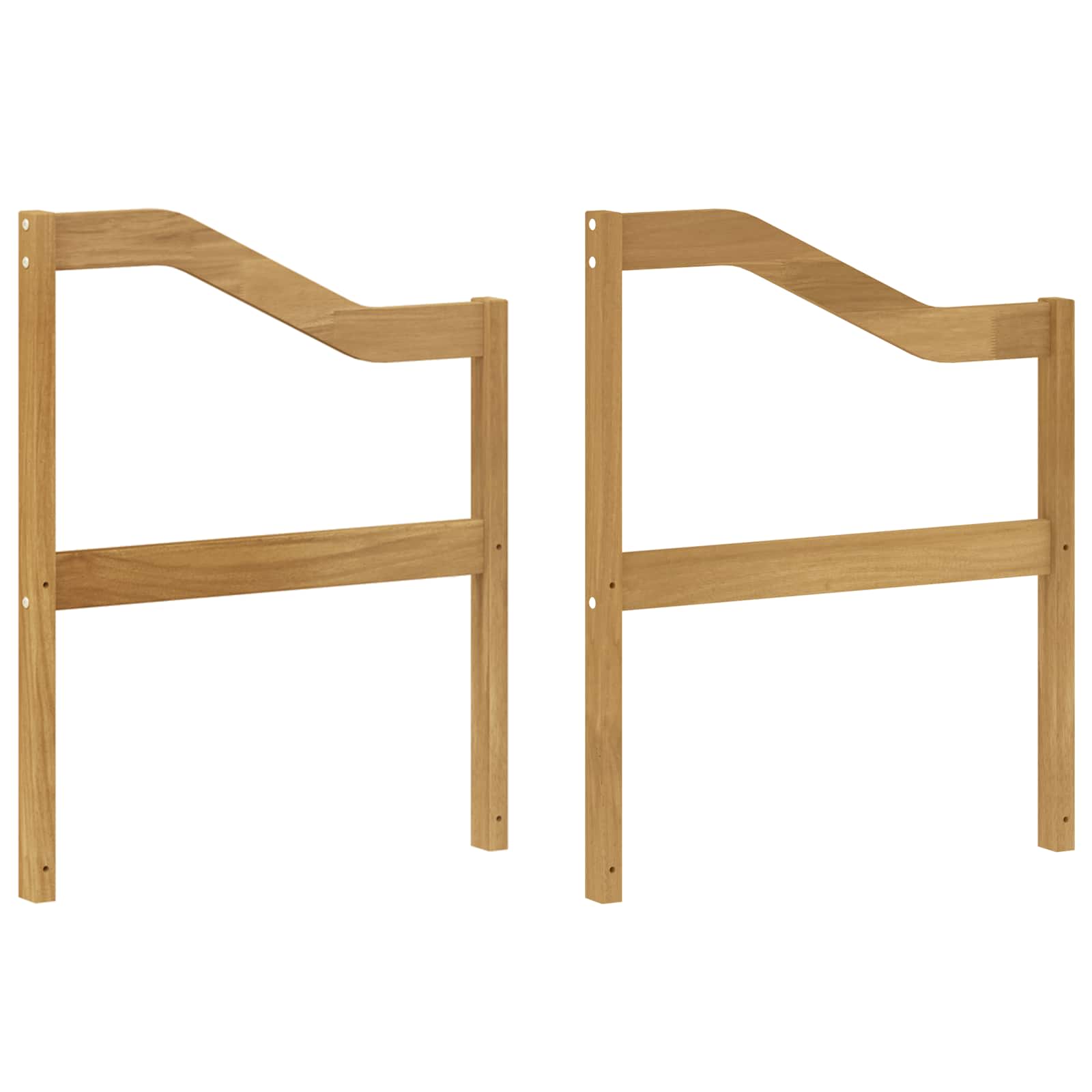 Armstöd Moduler 2 pcs Vit 59 x 4 x 73 cm Massivt Akaciaträ