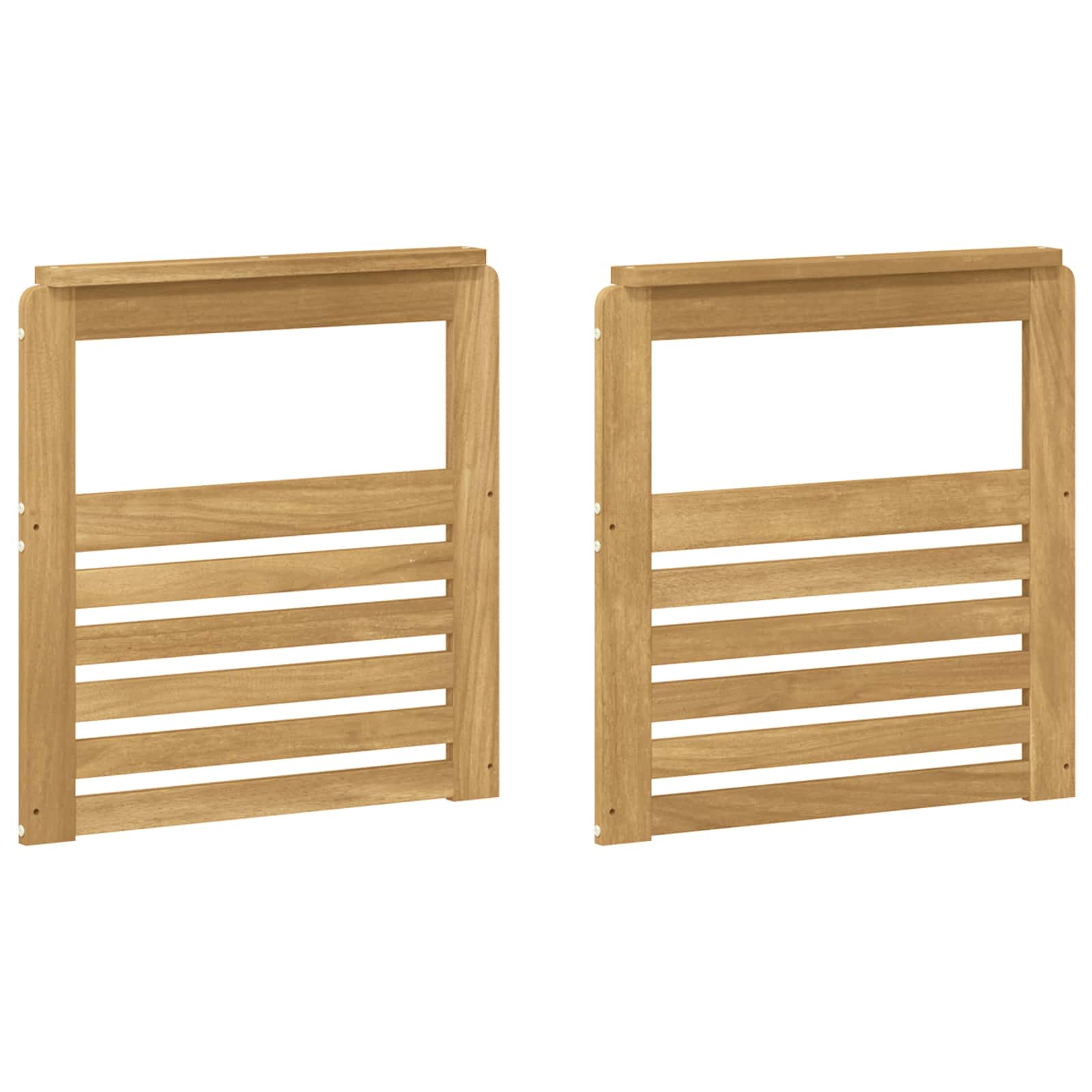 Armstödmodul 2 pcs Vit 59 x 6 x 61 cm Massivt Akaciaträ