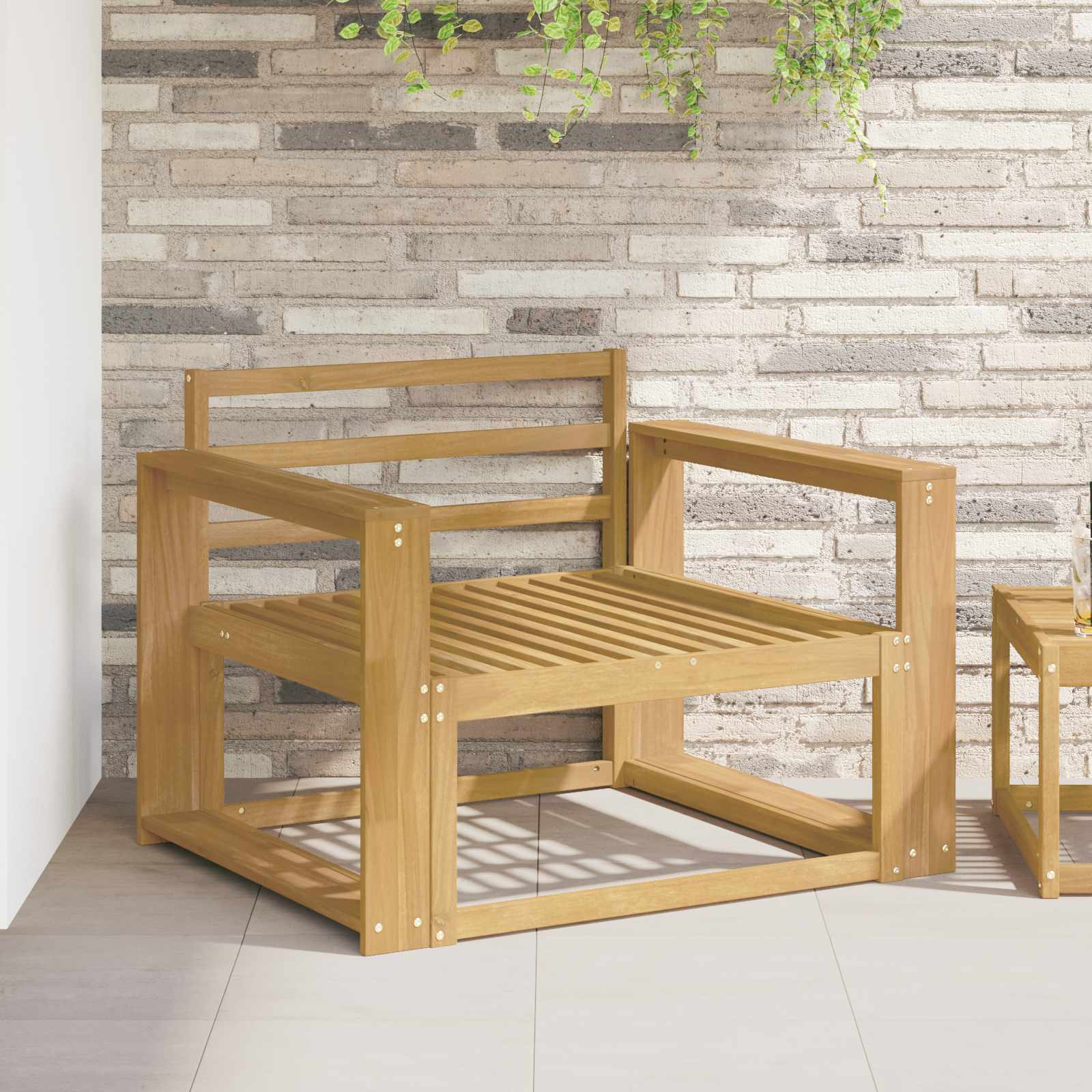 Armstöd modul 2 pcs Vit 78,5 x 10 x 61 cm Massivt Akaciaträ