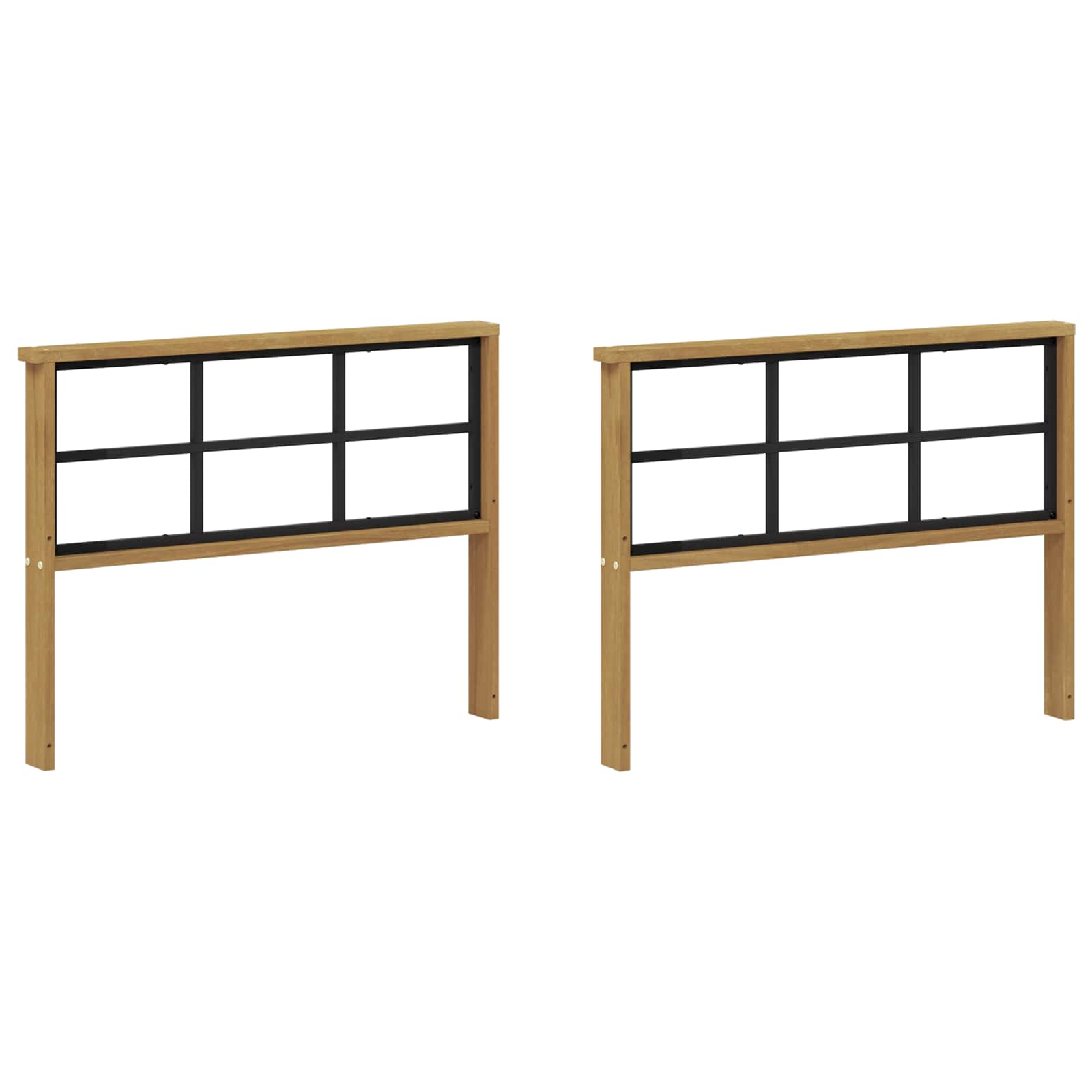Armstödmodul 2 pcs Vit 80 x 6 x 61 cm Massivt Akaciaträ