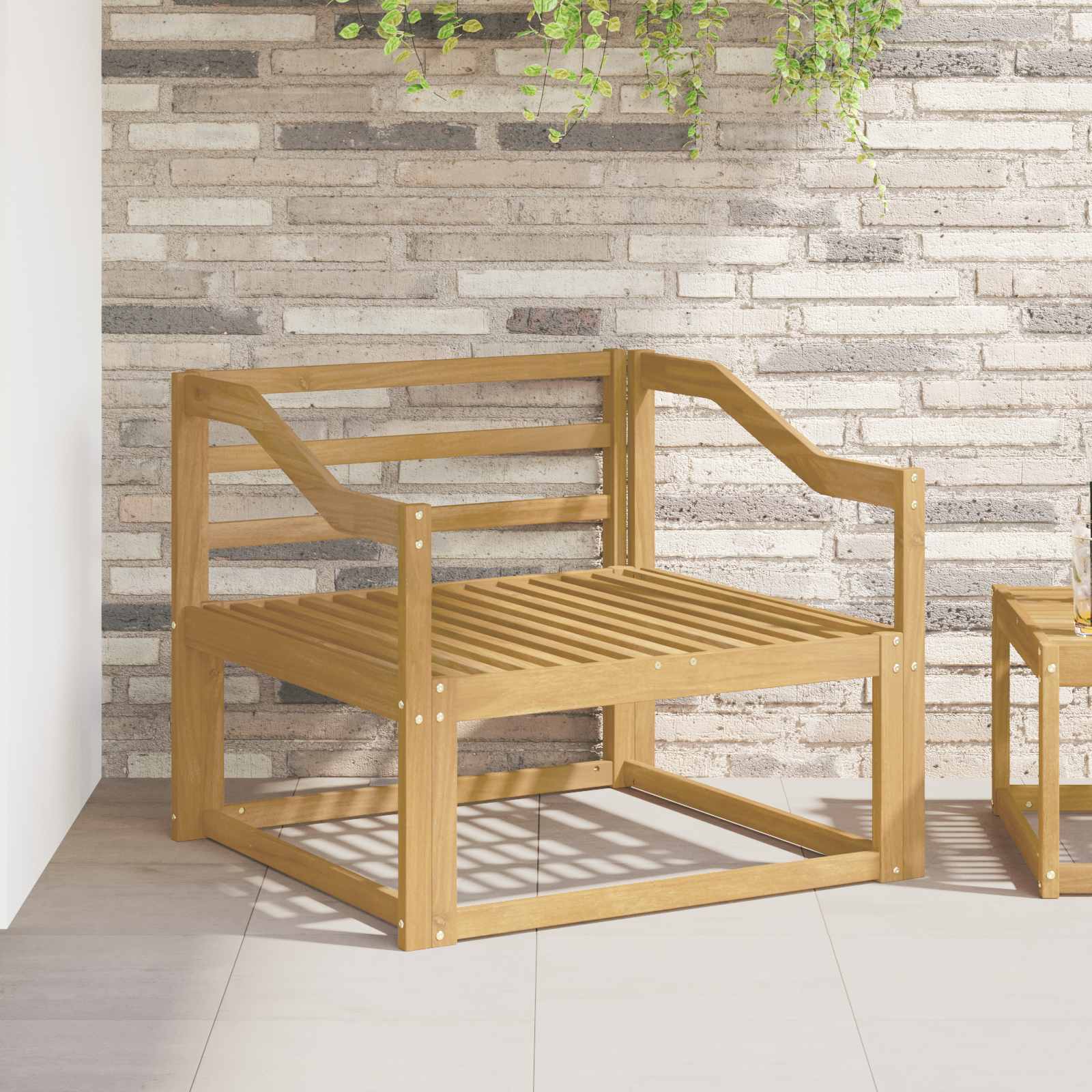 Armstödmodul 2 pcs Vit 79 x 4 x 73 cm Massivt Akaciaträ