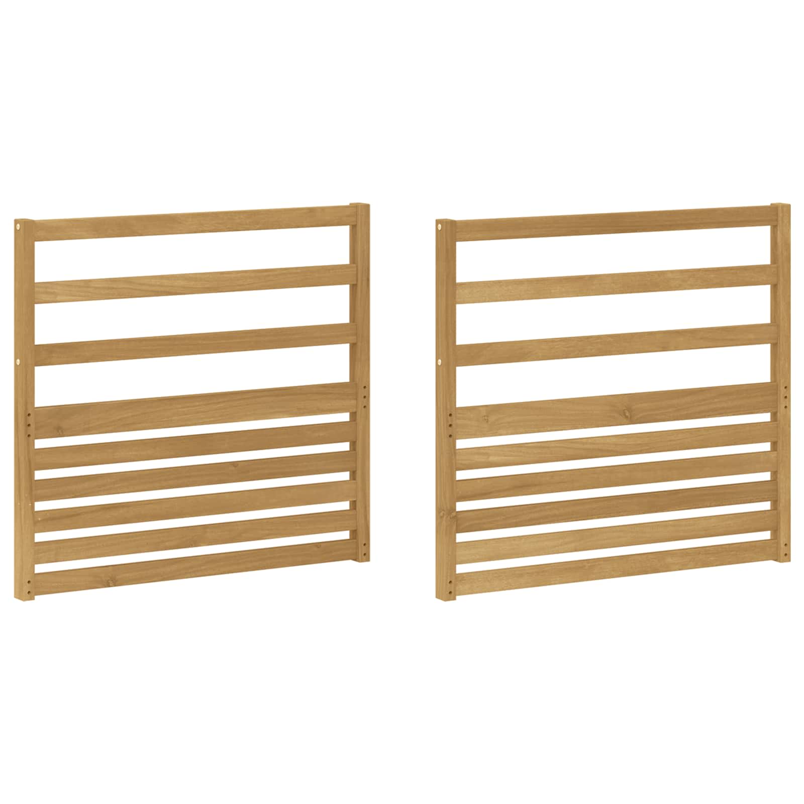 Armstöd modul 2 pcs Vit 79 x 4 x 73 cm Massivt Akaciaträ