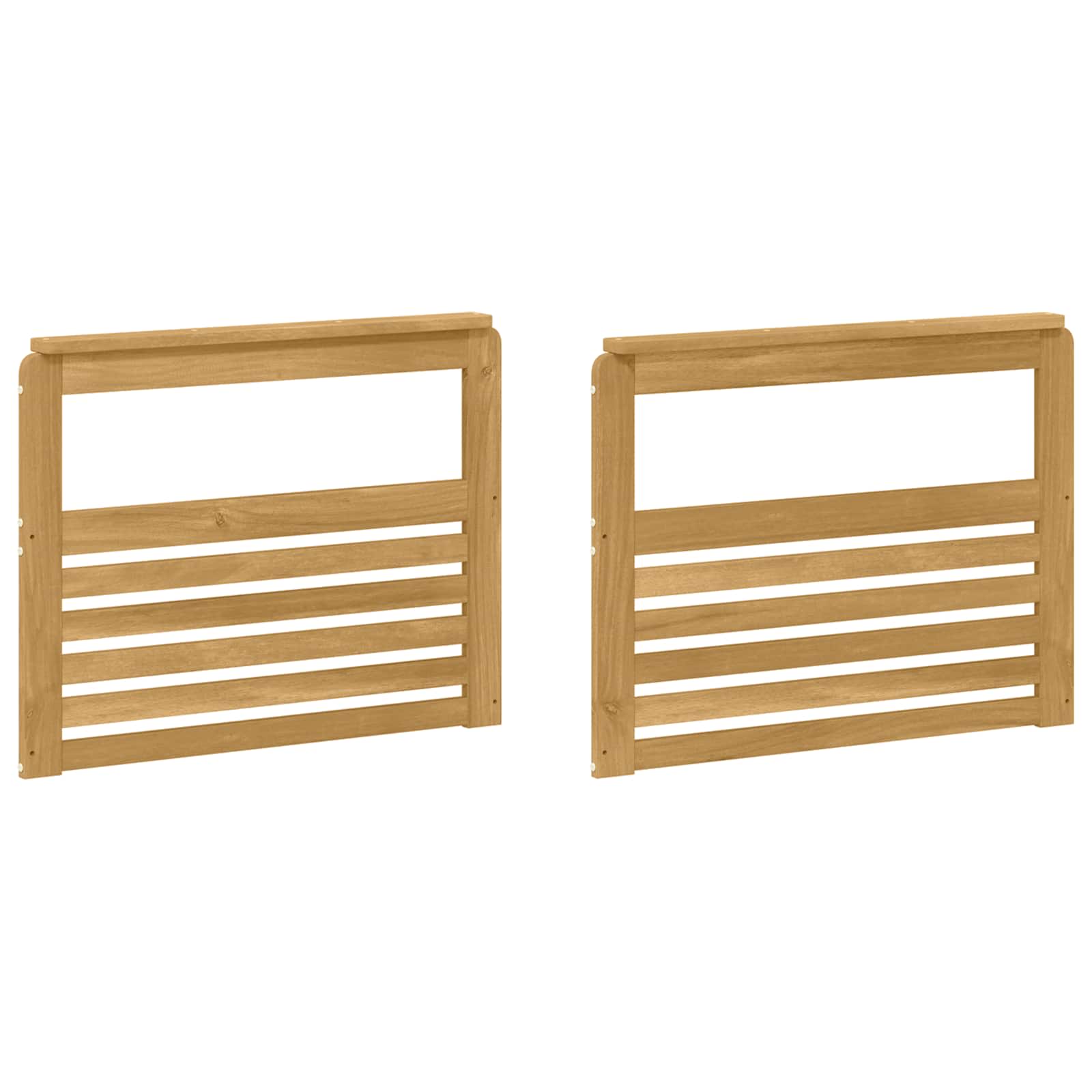 Armstödmodul 2 pcs Vit 79 x 6 x 61 cm Massivt Akaciaträ