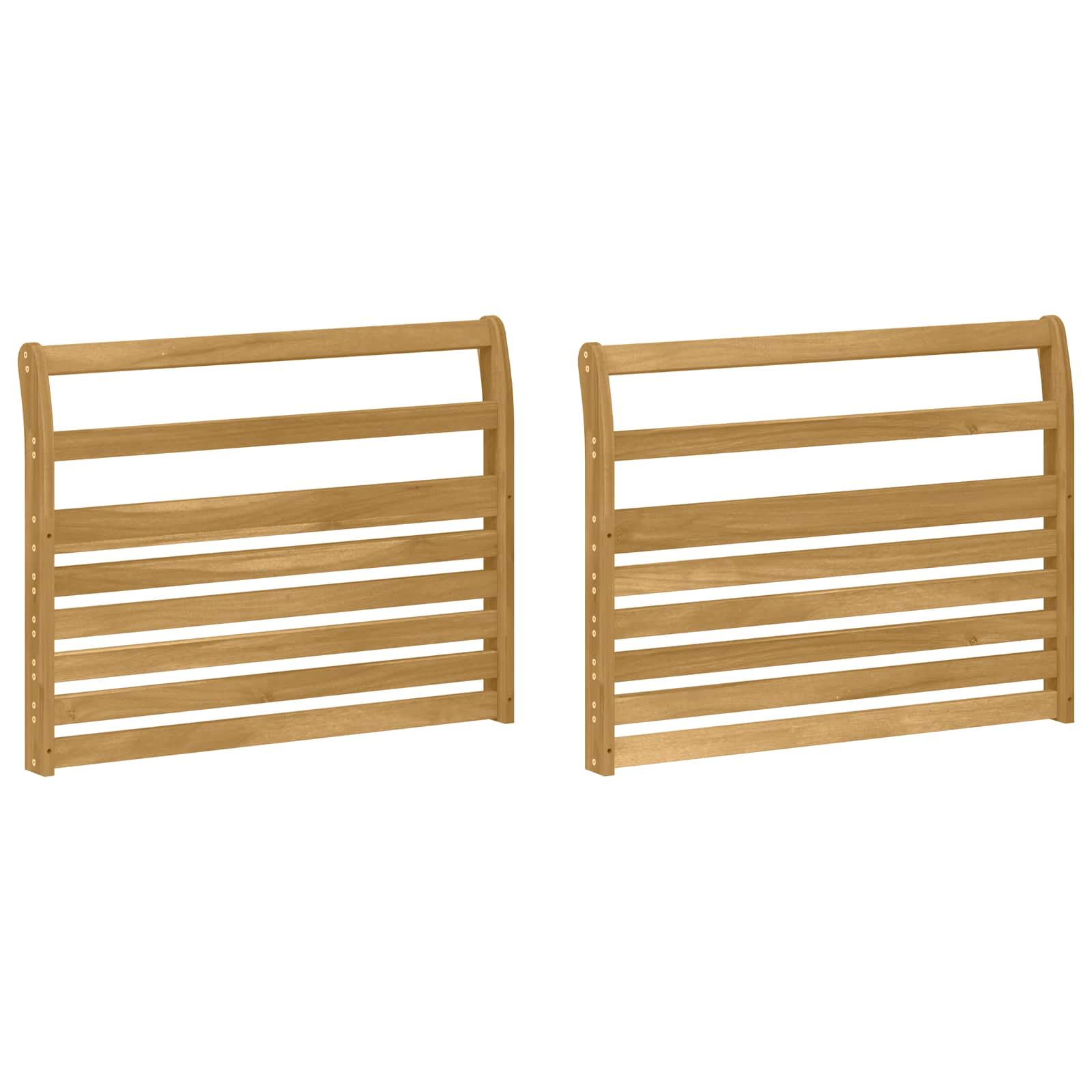 Armstödmodul 2 pcs Vit 78,5 x 8,5 x 60 cm Massivt Akaciaträ