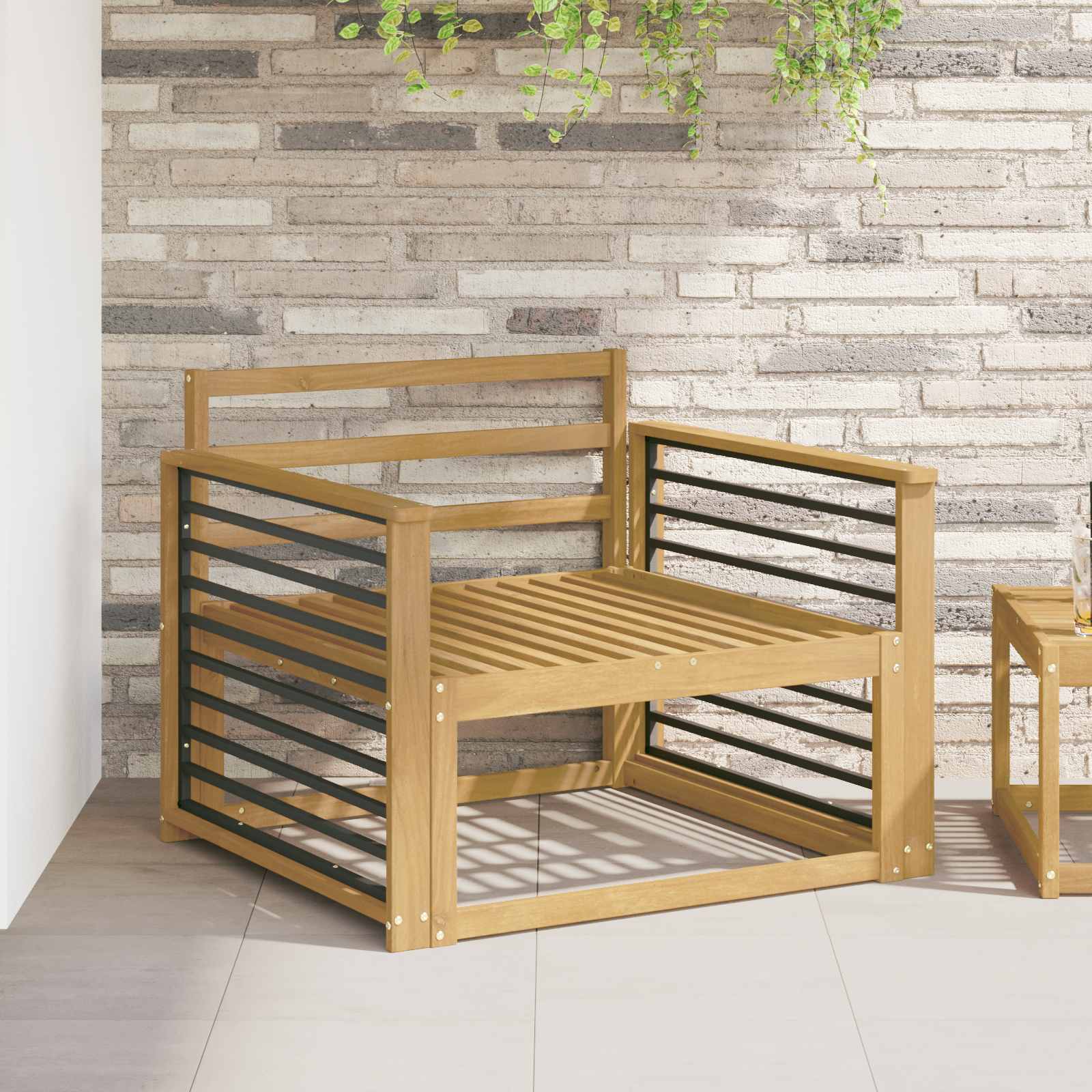 Armstödmodul 2 pcs Vit 80 x 6 x 61 cm Massivt Akaciaträ