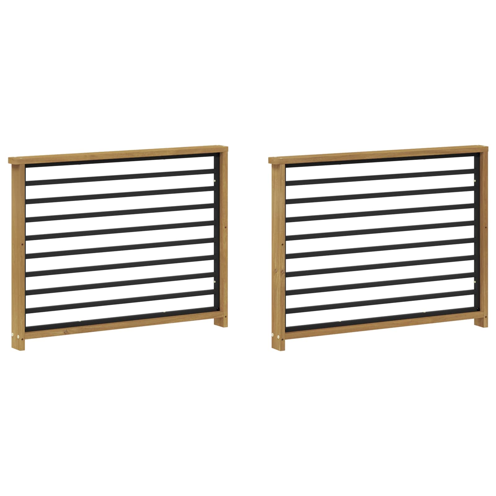 Armstödmodul 2 pcs Vit 80 x 6 x 61 cm Massivt Akaciaträ