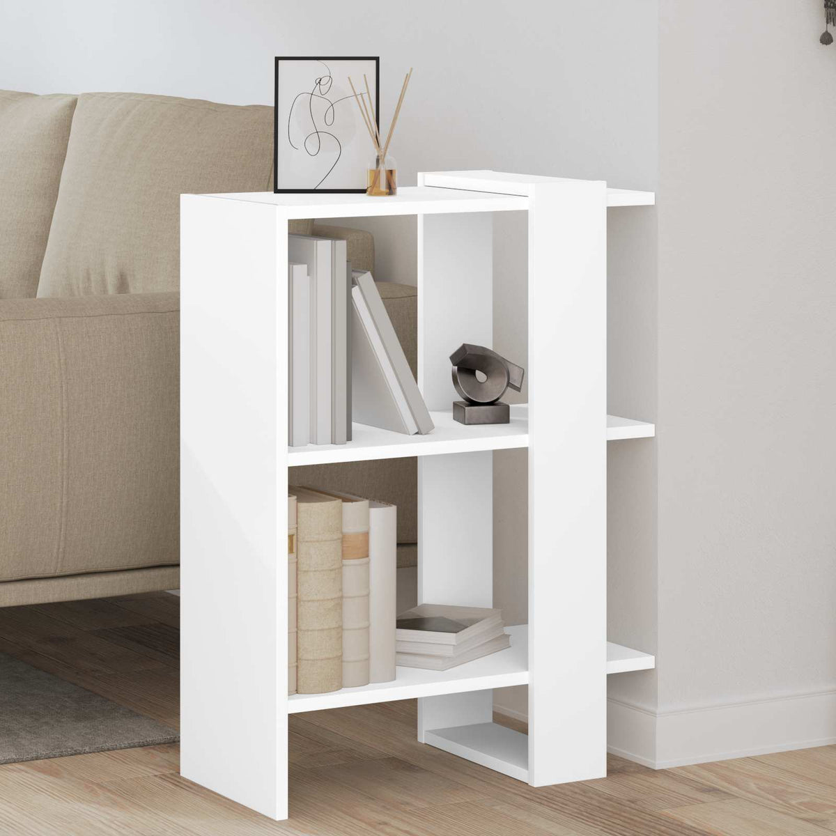 Hyllsystem 2 nivåer 52 x 25 x 71,5 cm Konstruerat trä Vit