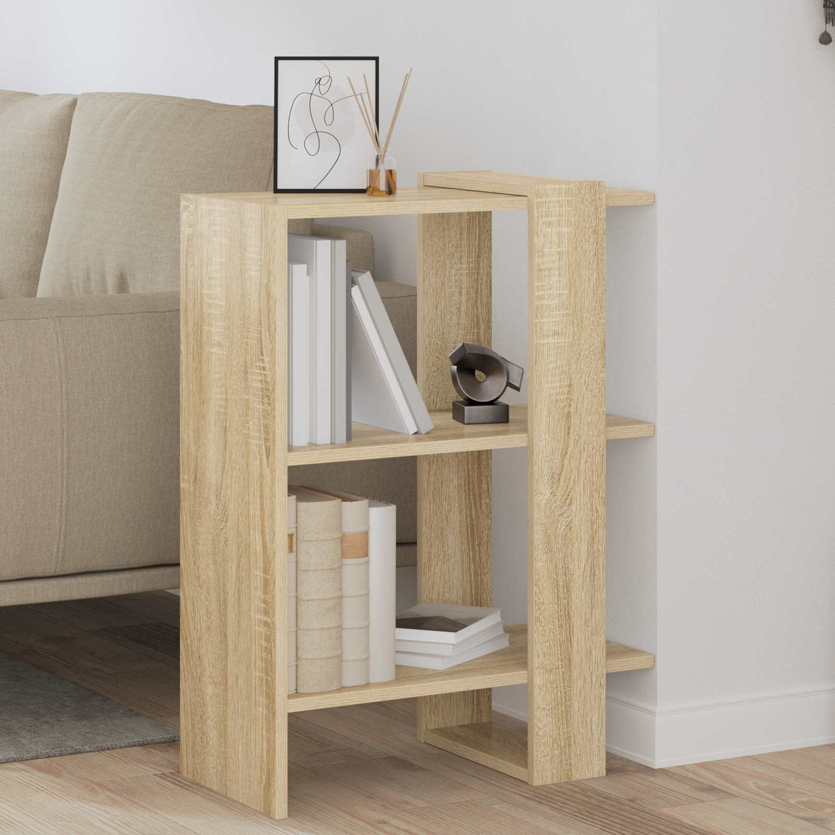 Hyllsystem 2 nivåer 52 x 25 x 71,5 cm Konstruerat trä Sonoma-ek