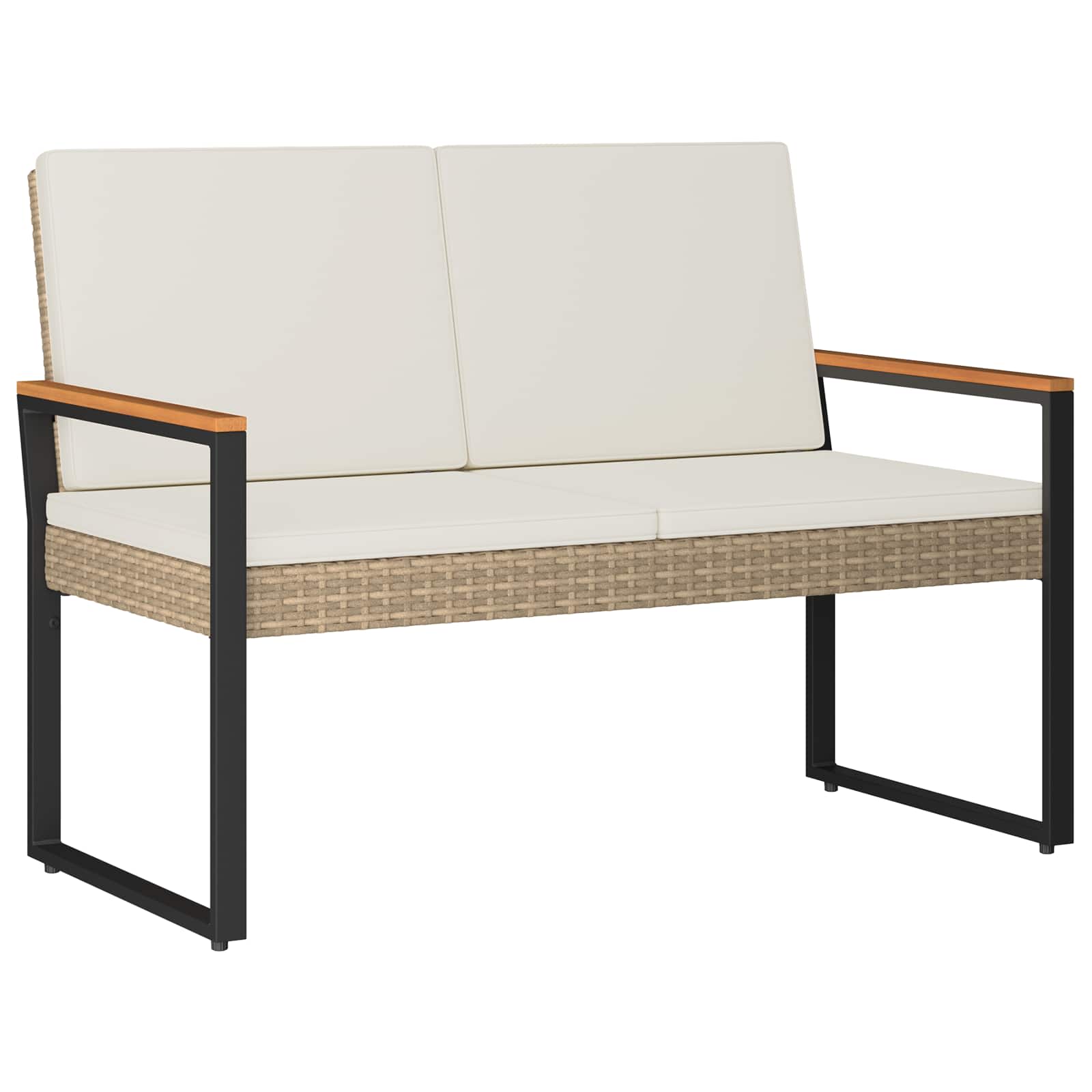 Utomhusbänk Beige och krämvit 107 x 61 x 80 cm konstrotting