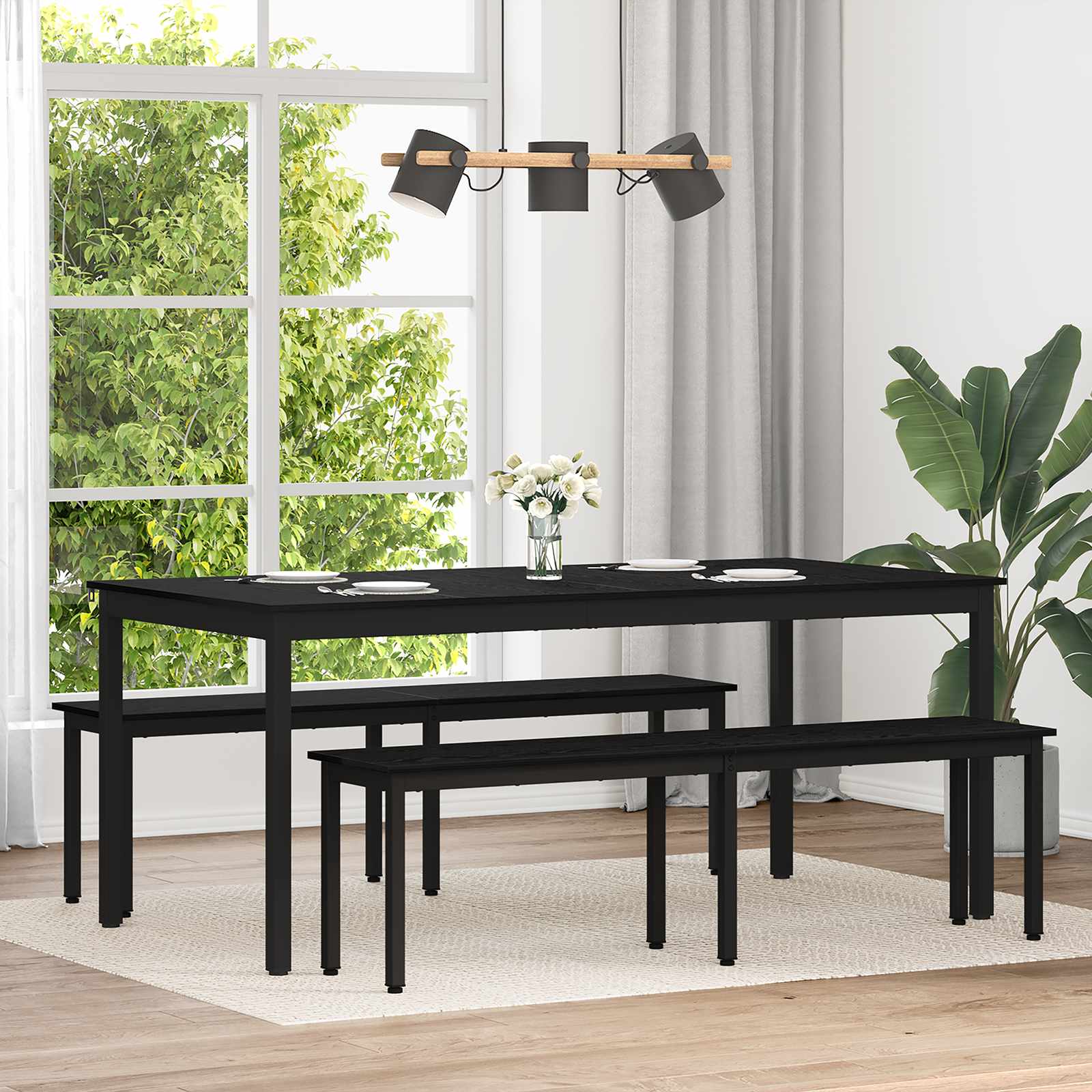 Matbord 180 x 90 x 75 cm Konstruerat trä Rektangulär