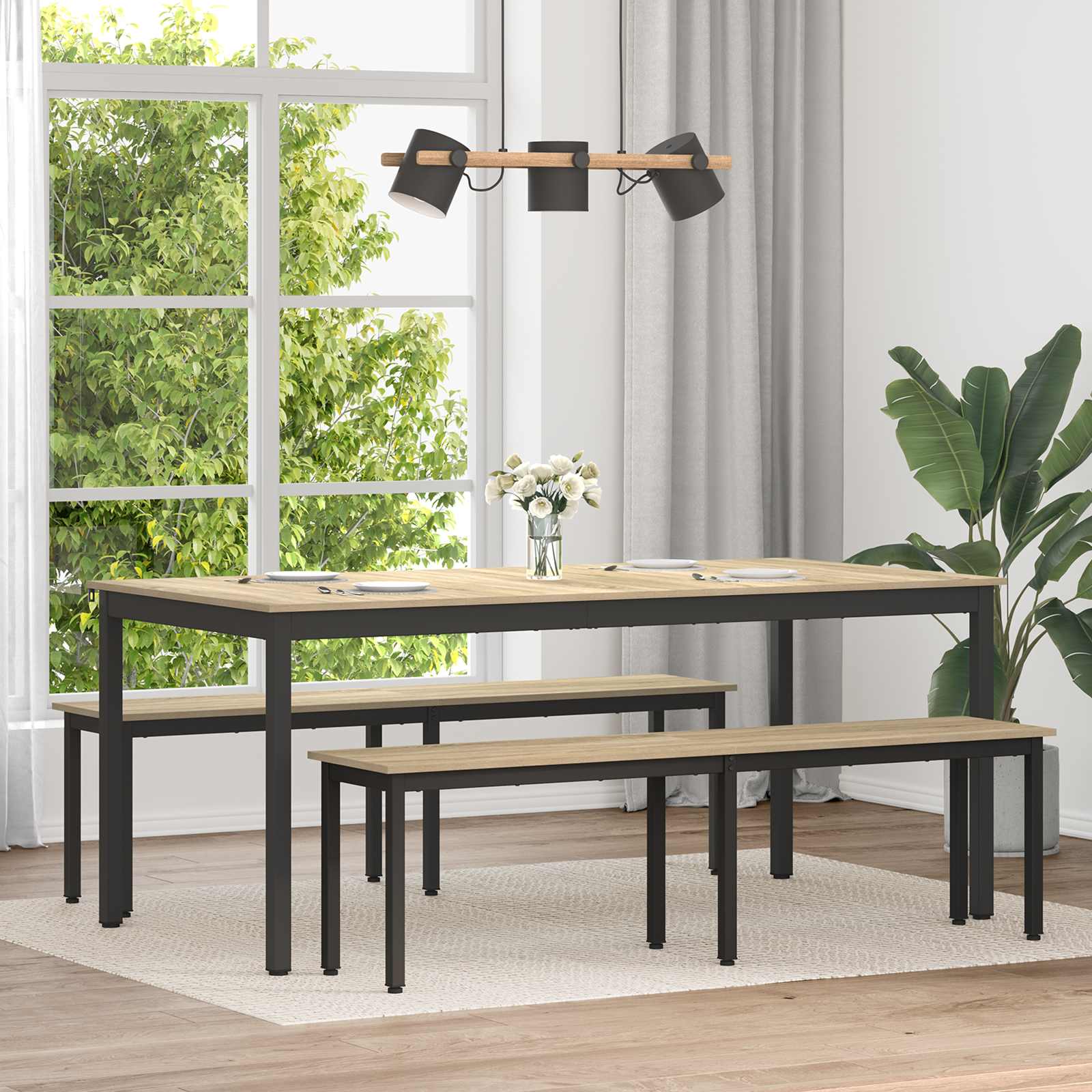 Matbord 180 x 90 x 75 cm Konstruerat trä Rektangulär