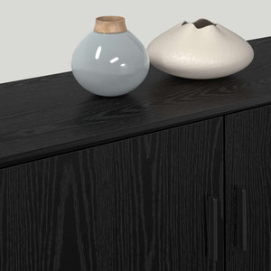 Väggmonterad TV-byrå Set 2 pcs Svart Ek 100 x 34,5 x 40 cm