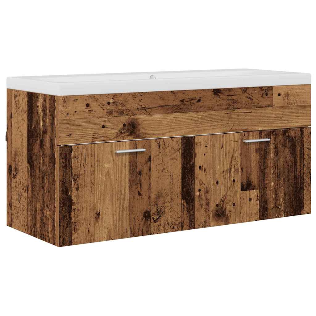 Badrumsskåp Gammalt trä 100 x 38,5 x 46 cm Konstruerat trä