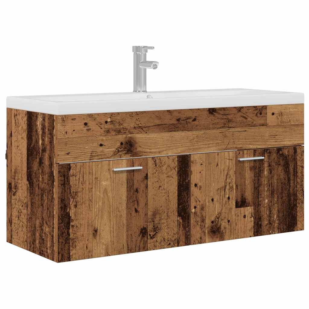 Badrumsskåp Gammalt trä 100 x 38,5 x 46 cm Konstruerat trä