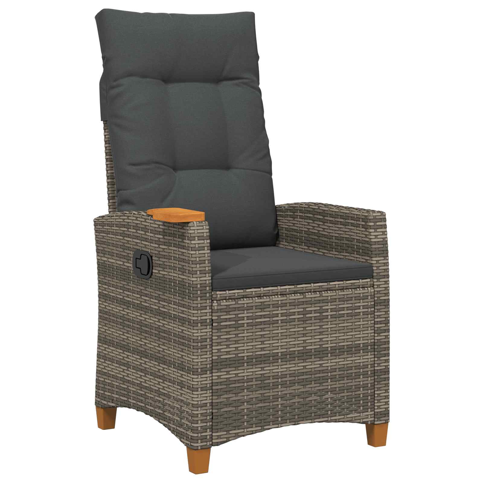 Fällstol med tehylla med kudde 62 x 64 x 112 cm konstrotting