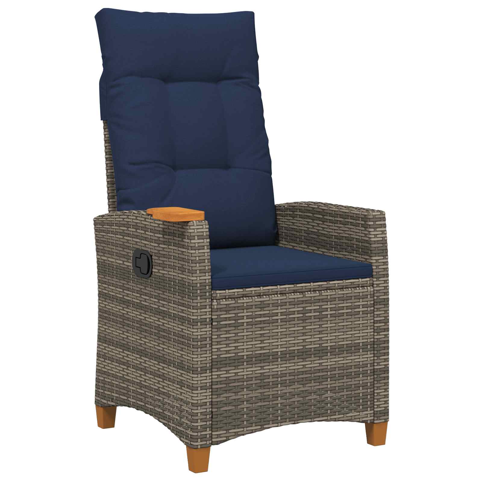 Fällstol med tehylla med kudde 62 x 64 x 112 cm konstrotting