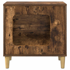 Katt hus Rökt ek 51 x 30 x 52 cm Konstruerat trä