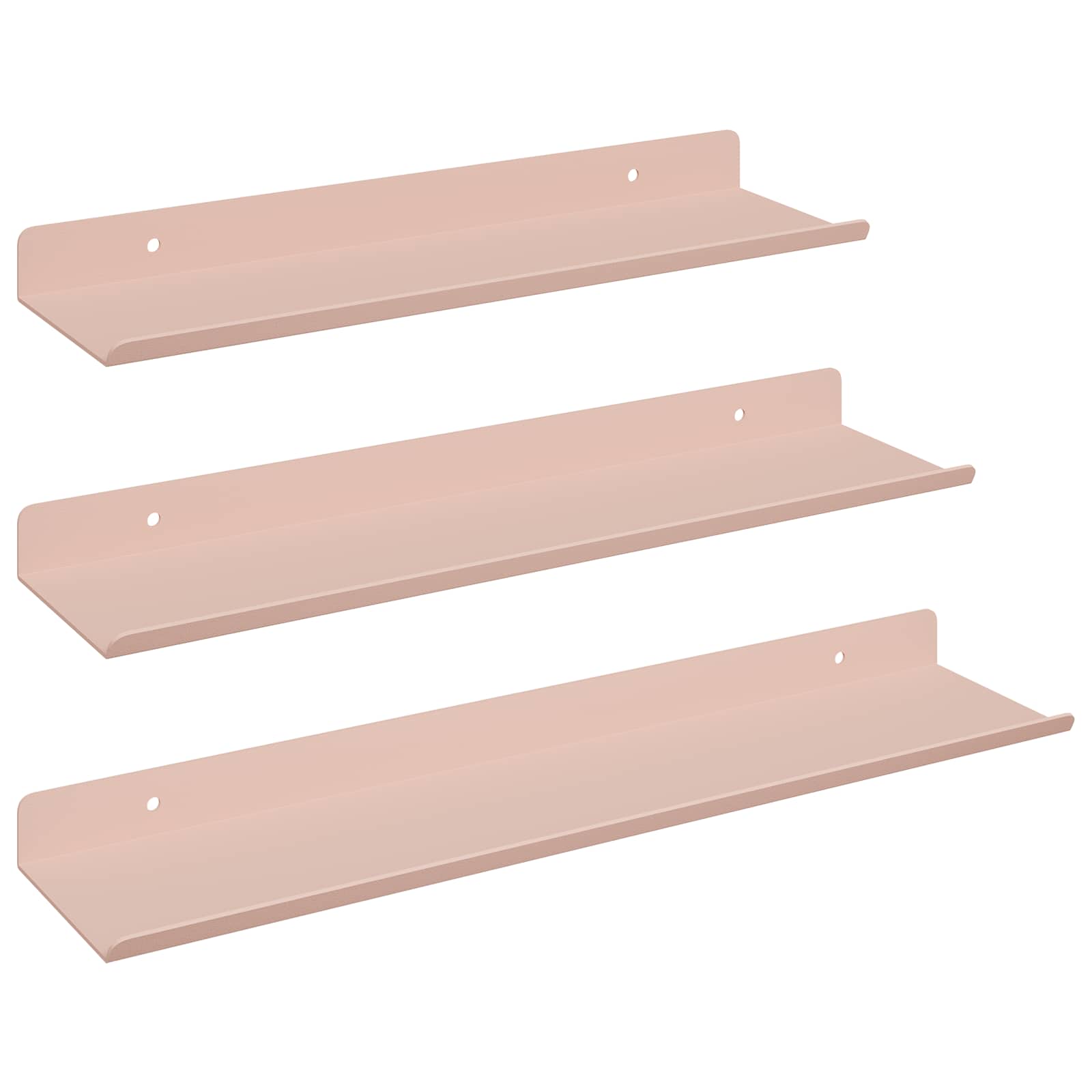 Flytande hylla 3 st Rosa 40 x 9 x 2,5 cm Stål