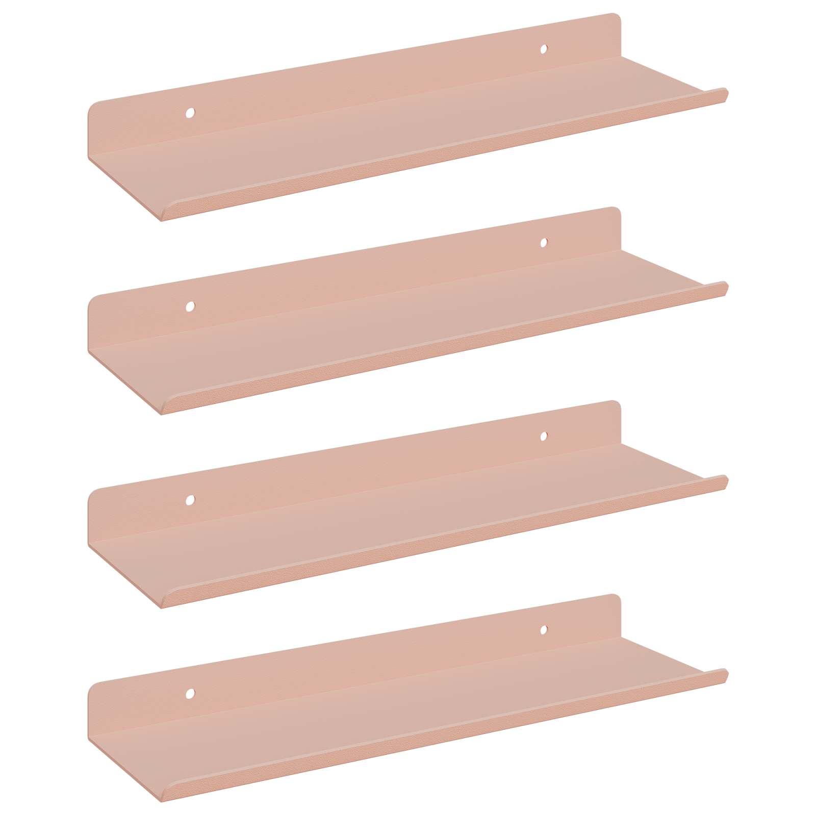 Flytande hylla 4 st Rosa 30 x 9 x 2,5 cm Stål