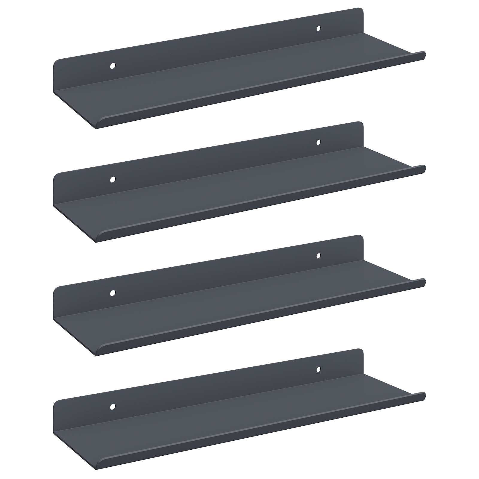 Flytande hylla 4 st Antracit 30 x 9 x 2,5 cm Stål