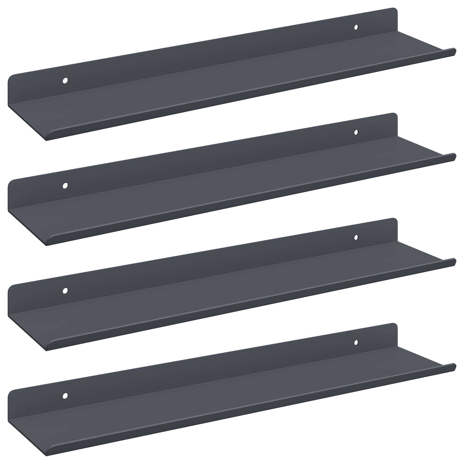 Flytande hylla 4 st Antracit 40 x 8,5 x 2,5 cm Stål