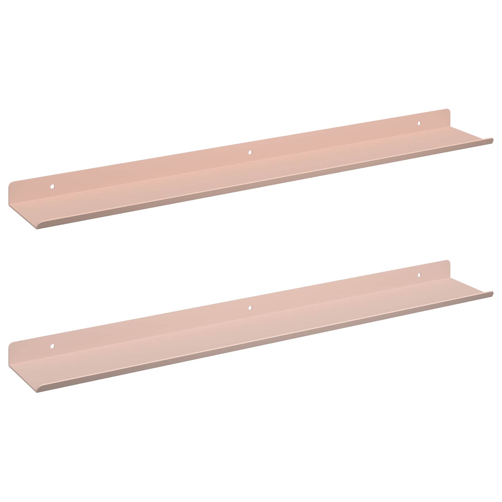 Flytande hylla 2 st Rosa 60 x 8,5 x 2,5 cm Stål