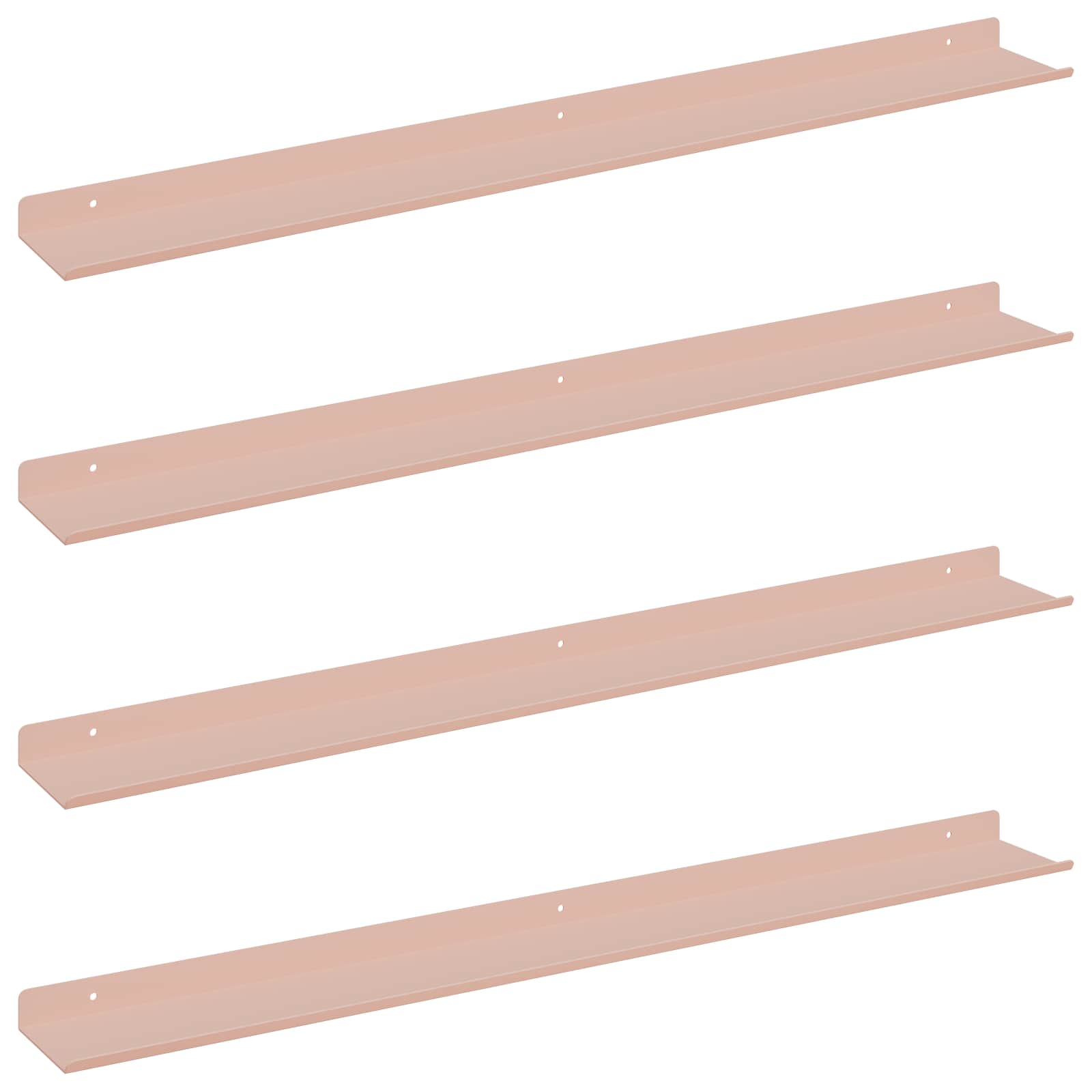 Flytande hylla 4 st Rosa 80 x 9 x 2,5 cm Stål