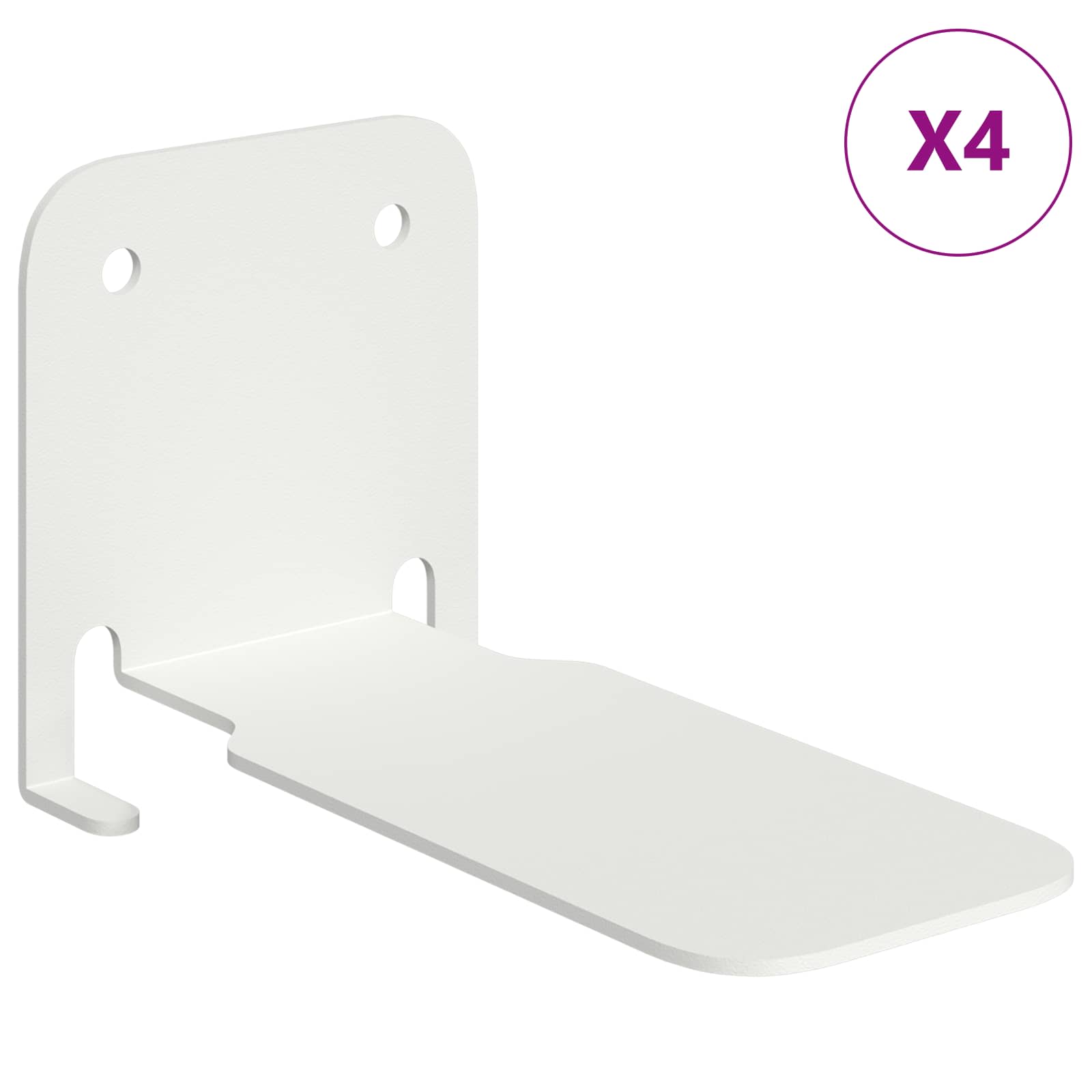 Osynlig svävande hylla 4 st Vit 6 x 11 x 6,5 cm