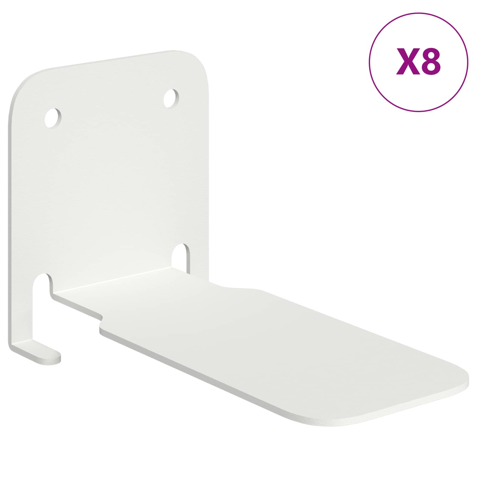 Osynlig svävande hylla 8 st Vit 6 x 11 x 6,5 cm