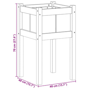 Trädgårdsplanterare Natur 40 x 40 x 70 cm Massiv furu