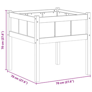 Trädgårdsplanterare Natur 70 x 70 x 70 cm Massiv furu