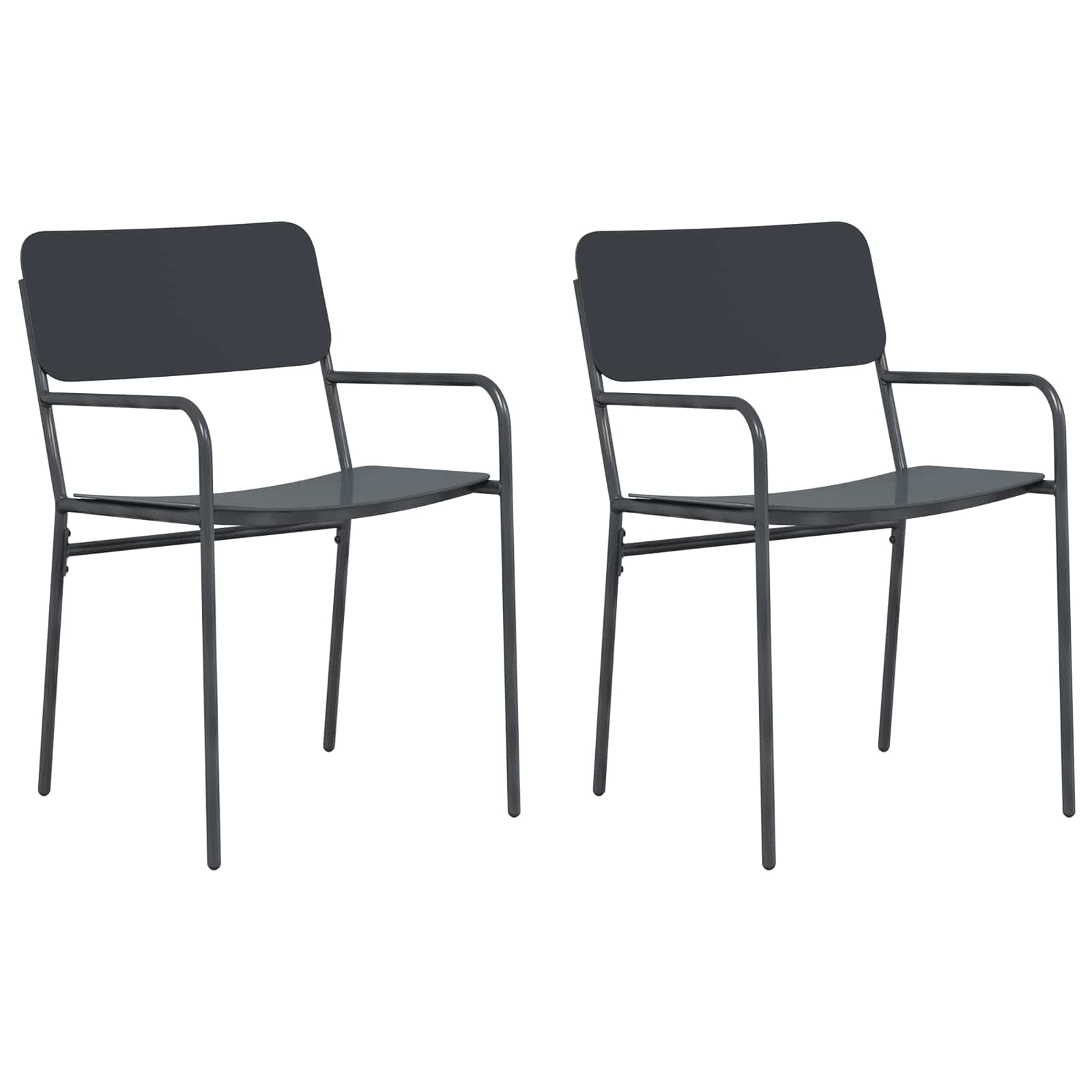 Trädgårdsstolar 2 pcs Antracit 51 x 55 x 81 cm Stål
