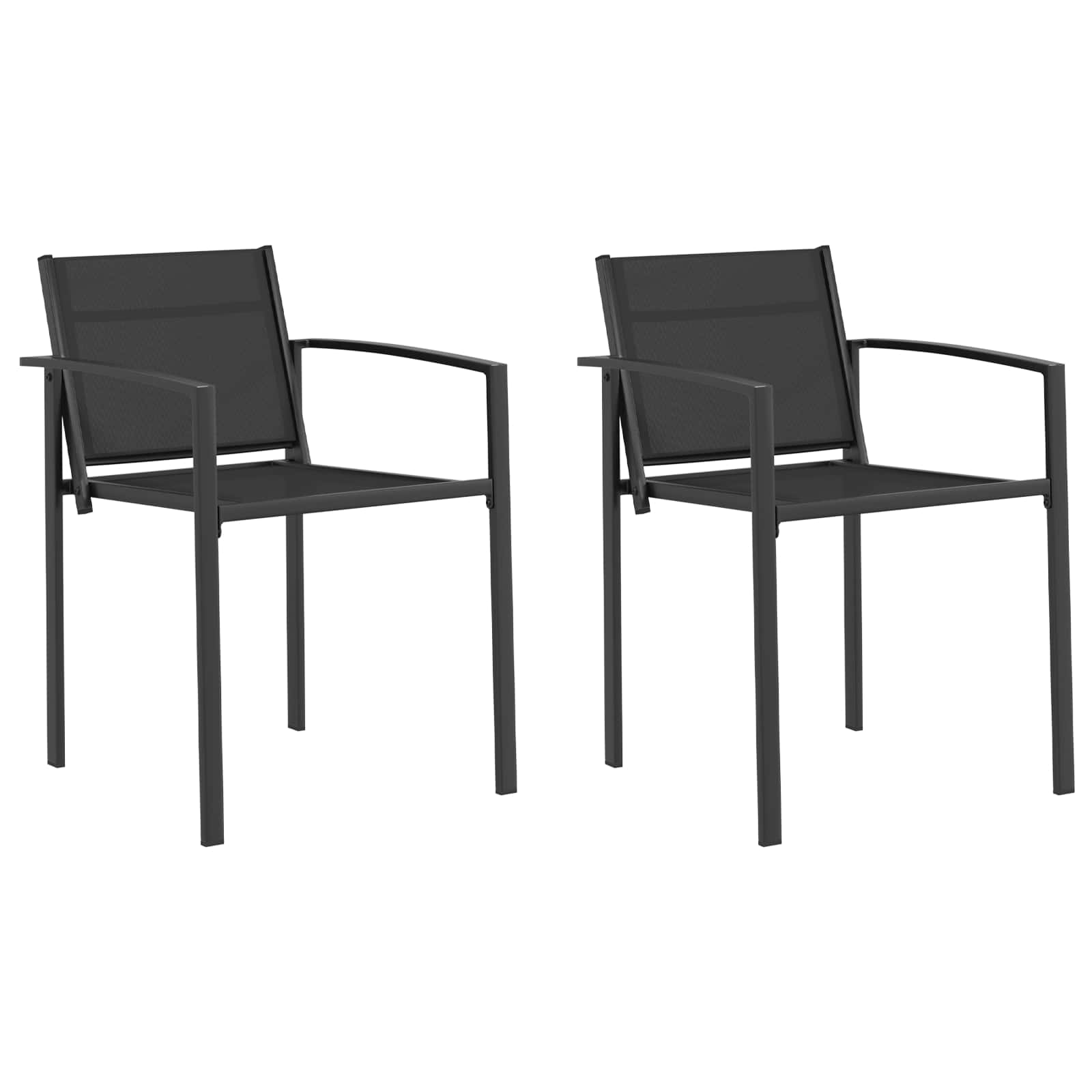 Trädgårdsstolar 2 pcs Svart och Anthracit 53,5 x 59 x 77 cm
