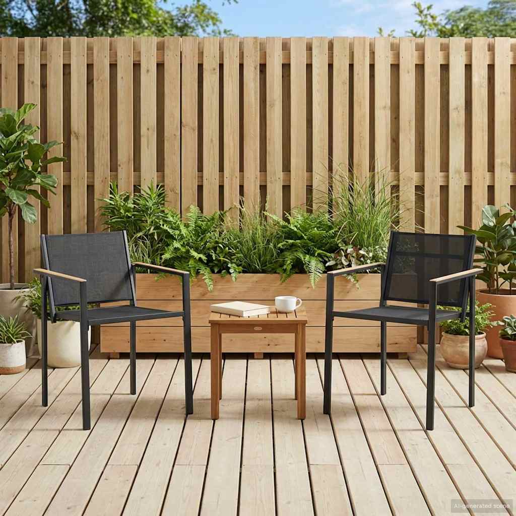 Trädgårdsstolar 2 pcs Svart och Anthracit 53,5 x 59 x 77 cm