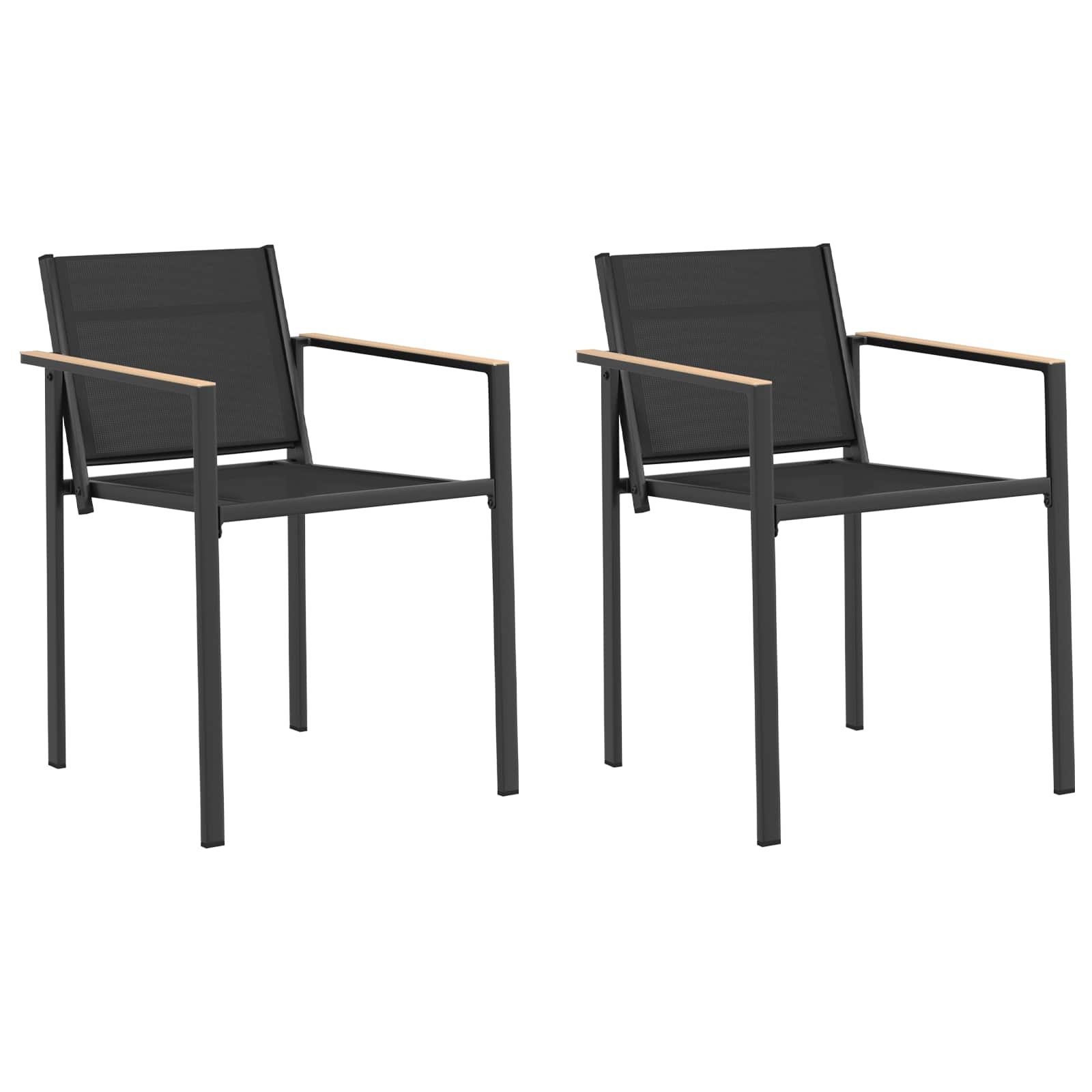Trädgårdsstolar 2 pcs Svart och Anthracit 53,5 x 59 x 77 cm