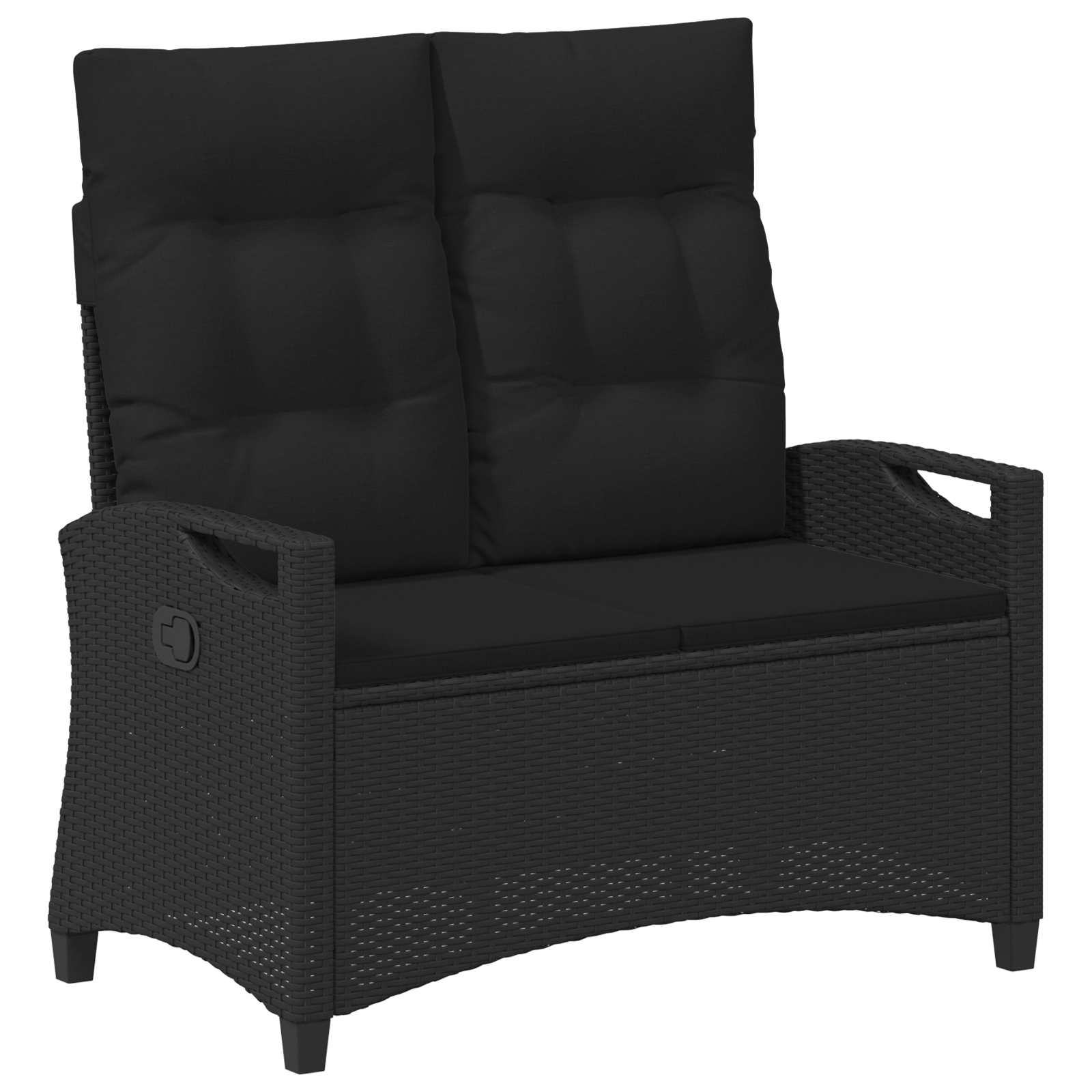 Trädgårdsbänk Svart 105 x 60 x 112 cm Stål och Polyester