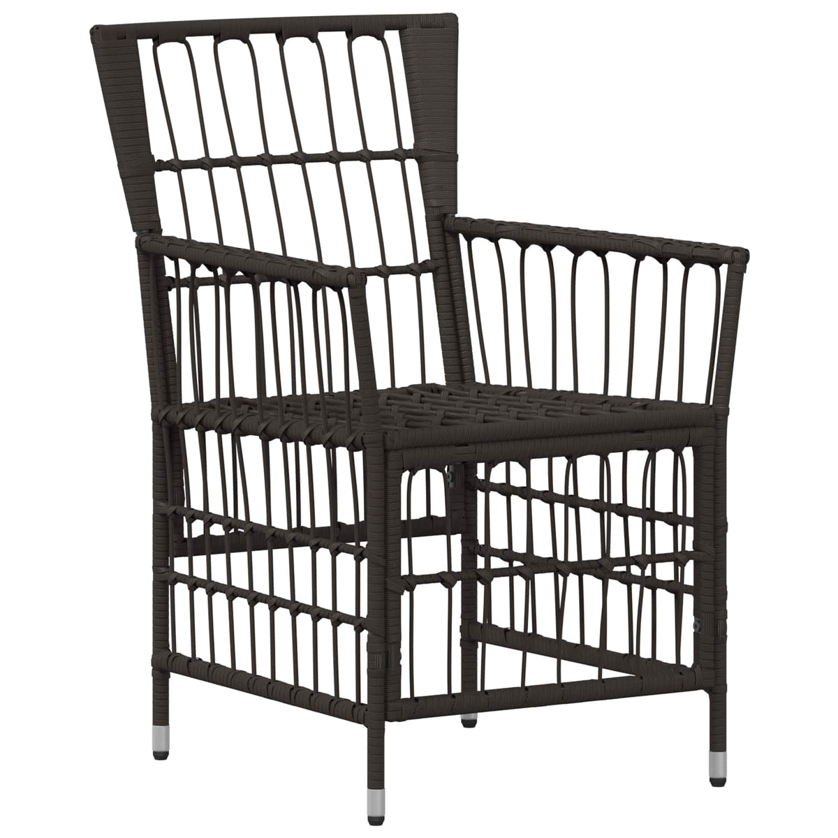 Trädgårdsstolar 2 st Svart PE rattan, Stål och Polyester Tyg