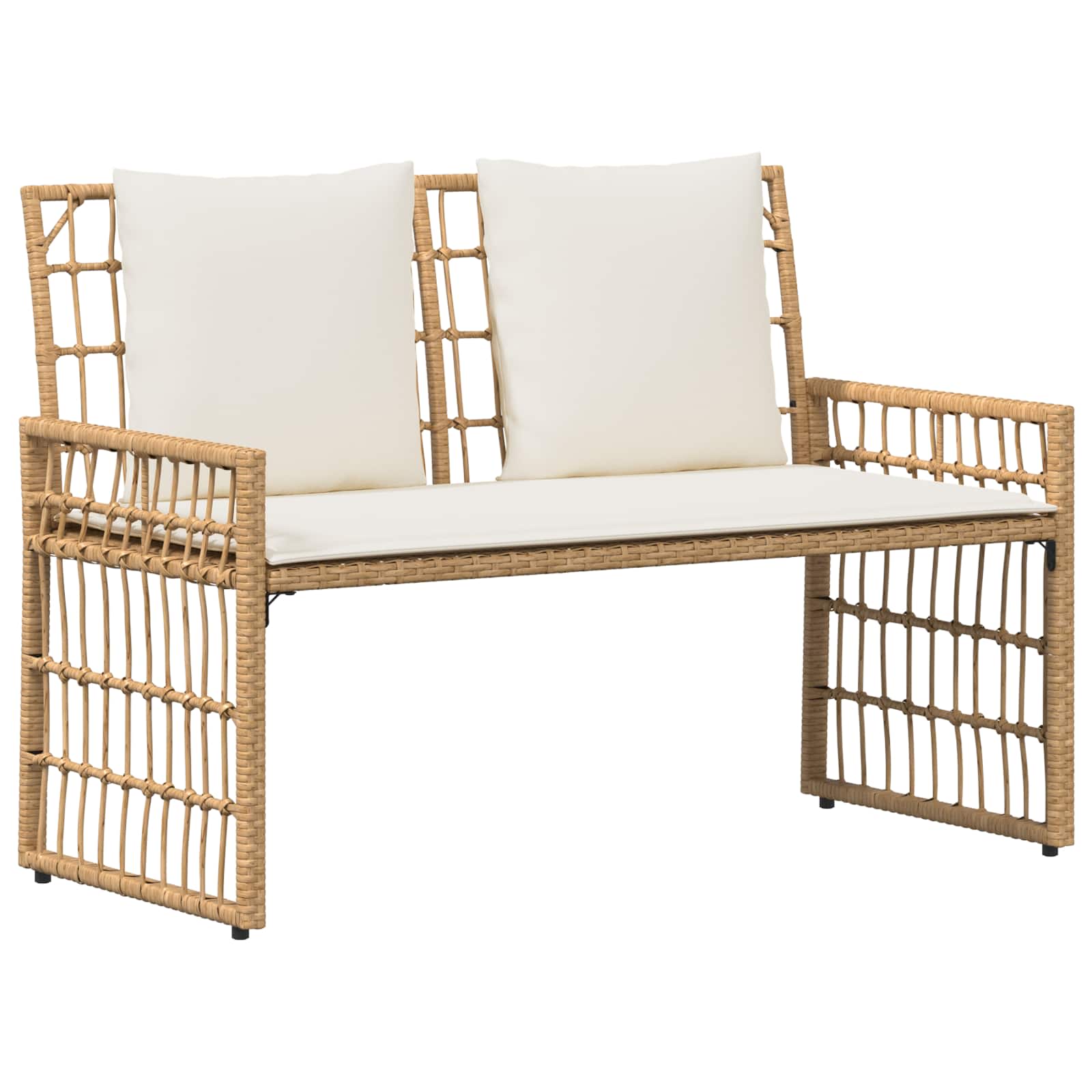 Utomhusbänk Enfärgad Naturlig och Grädde 116 x 55 x 82 cm