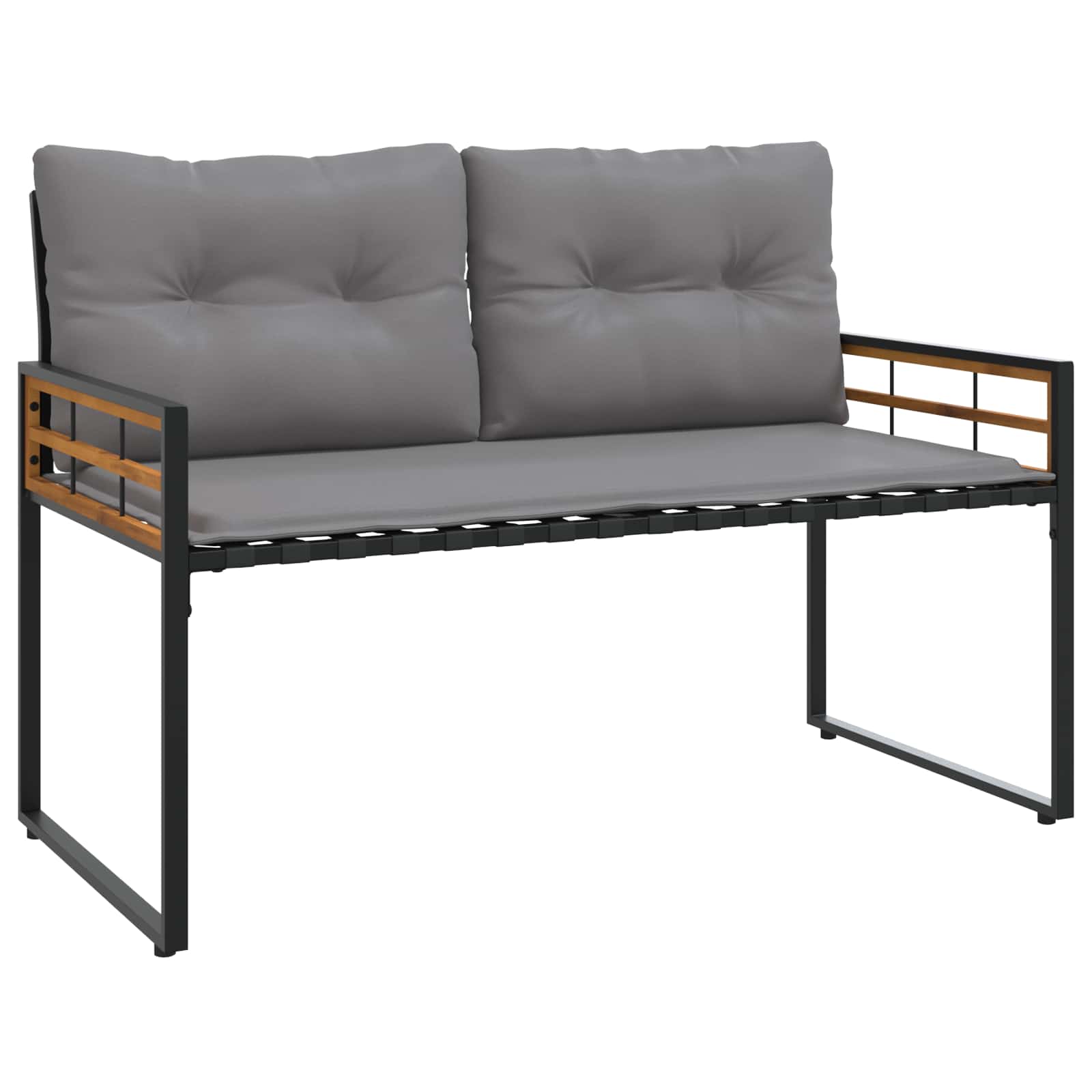 Trälagerssoffa med kudde Enfärgad Ljusgrå 114 x 55 x 77 cm