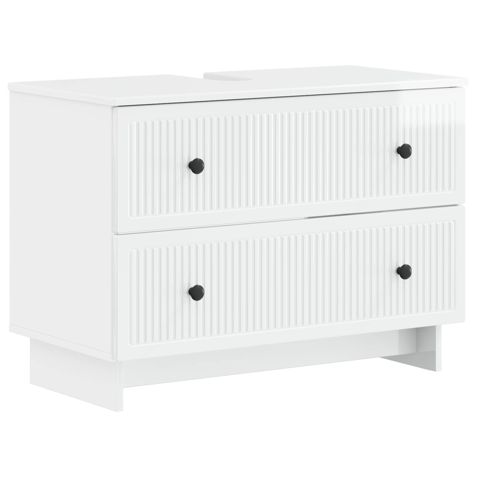 Badrumsskåp med handfat EDE Vit högglans 82 x 41 x 59 cm