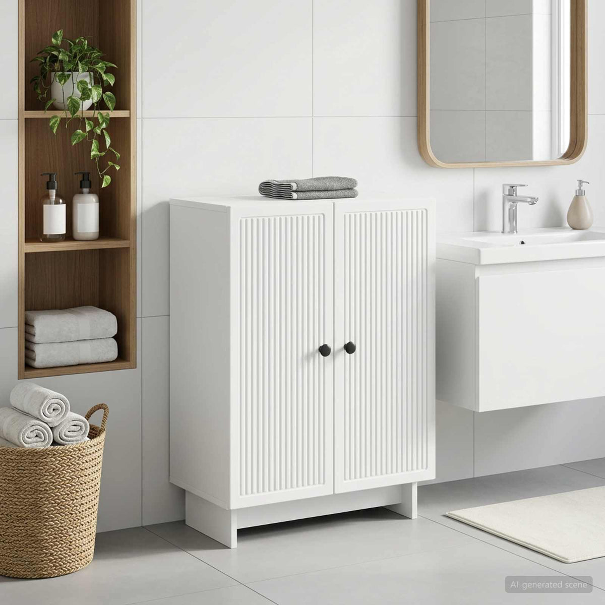 Badrumsskrubb EDE Vit 59,5 x 31 x 80 cm Konstruerat trä