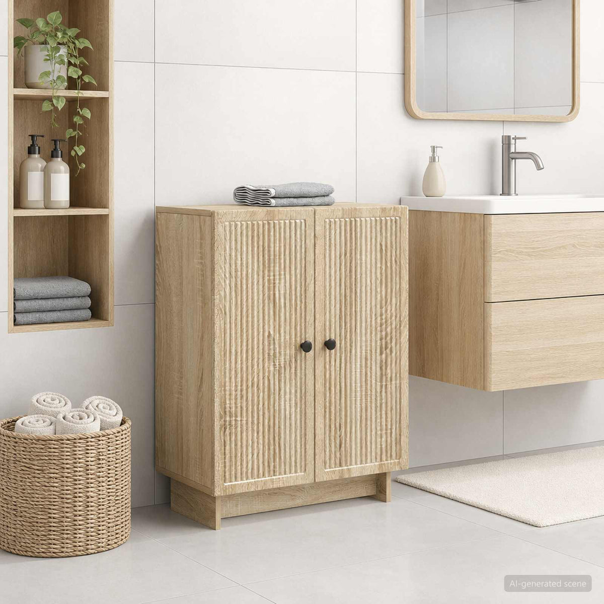 Badrumsskrubb EDE Sonoma-ek 59,5 x 31 x 80 cm Konstruerat trä