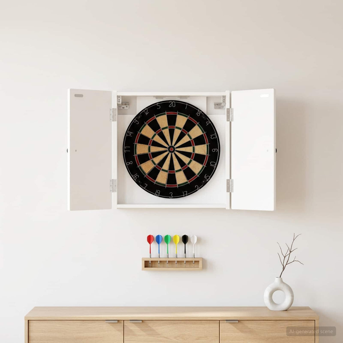 Darttavla Skåp EDE Vit 52,5 x 10,5 x 53,5 cm Konstruerat trä