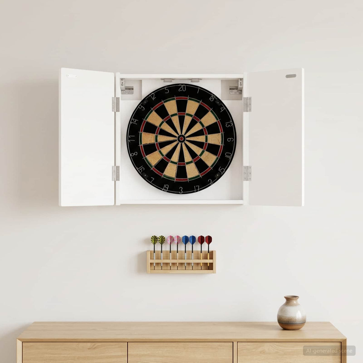 Darttavla Skåp ARNHEM Vit 52,5 x 10,5 x 53,5 cm Konstruerat trä