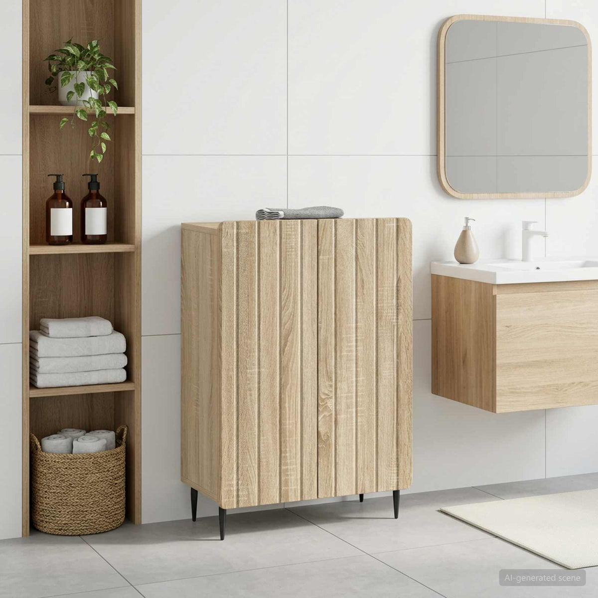 Badrumsskrubb ZWOLLE Sonoma-ek 59,5 x 31 x 79,5 cm