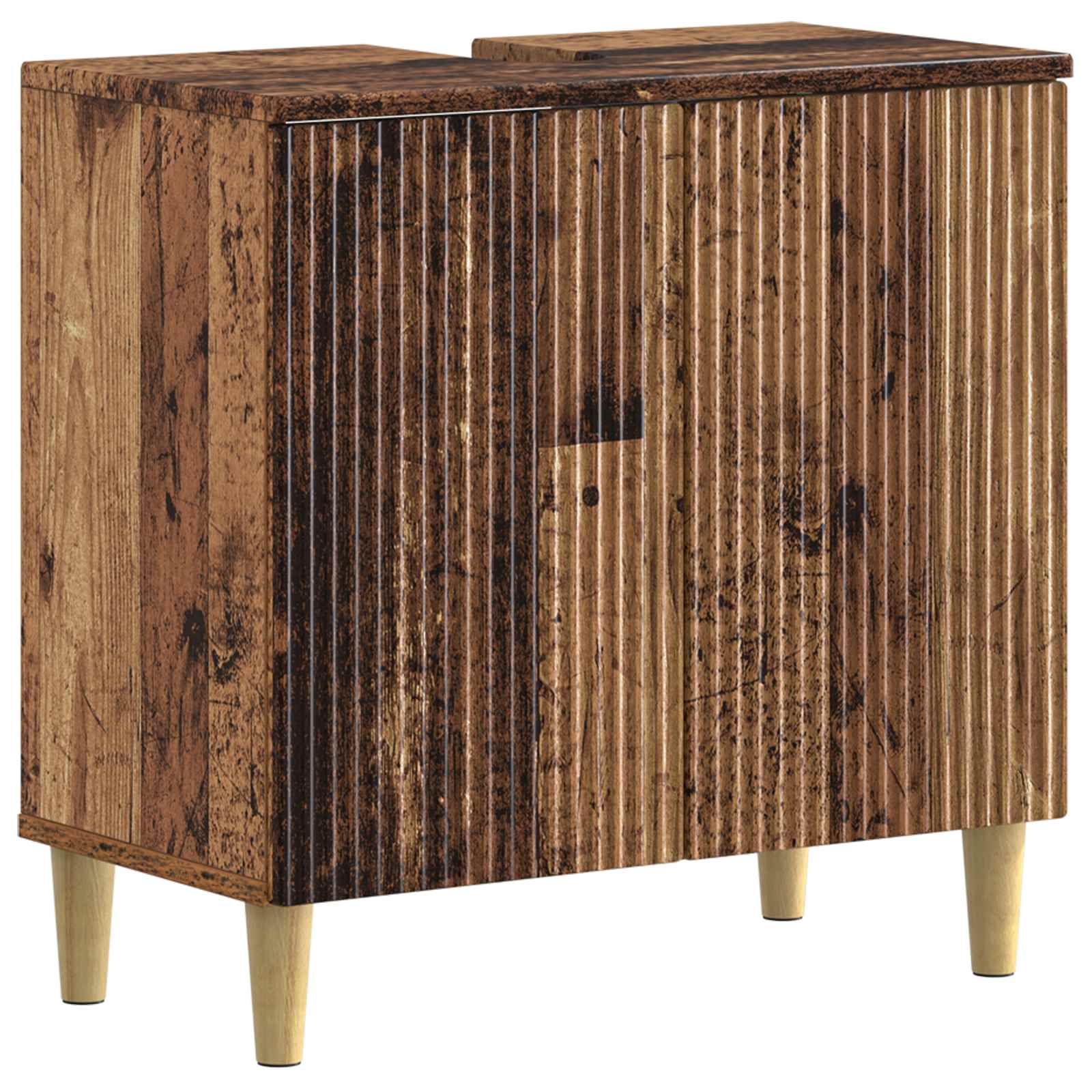 Badrumsskåp med handfat ARNHEM Gammalt trä 59,5 x 31,5 x 59 cm